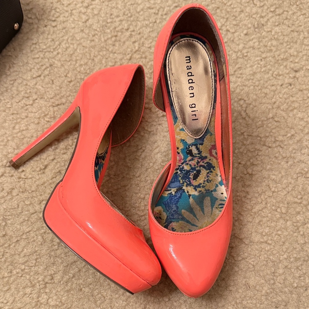 Madden Girl Bright Coral Heels